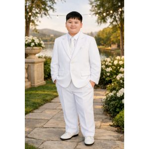NEW Boys First Holy Communion Suit - White 5 Piece w/Garment Bag - Size 10H