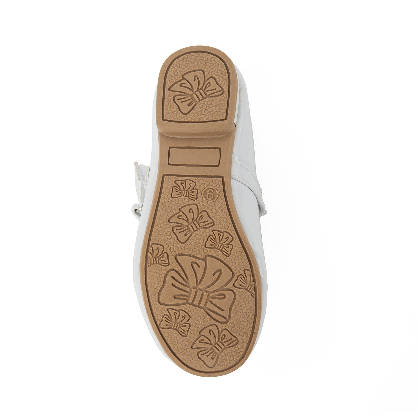 NEW Girl's Communion Dress Shoe - White/Patent Leather Flat Shoe with Rhinestone Strap - Size 12T - Image 6