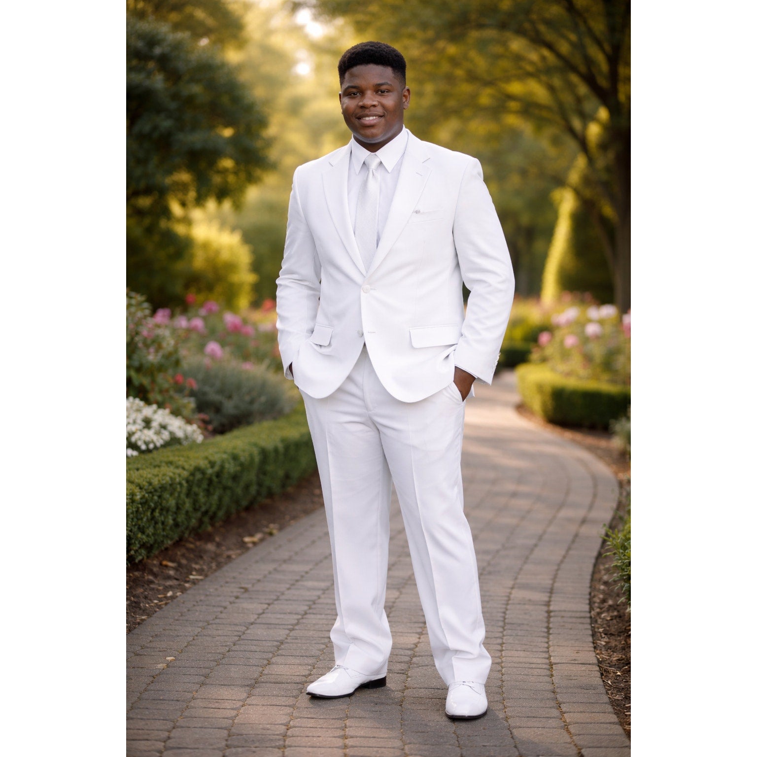 NEW Boys First Holy Communion Suit - White 5 Piece w/Garment Bag - Size 12H
