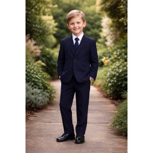 NEW Boys First Holy Communion Suit - Navy 5 Piece w/Garment Bag - Size 5